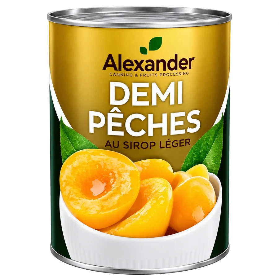 Demi-pêches au sirop léger Alexander — épicerie sucrée à Dakar