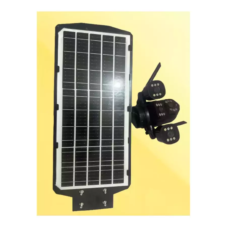 Lampadaire solaire caméra 4G · 3 objectifs FSL — vue 2